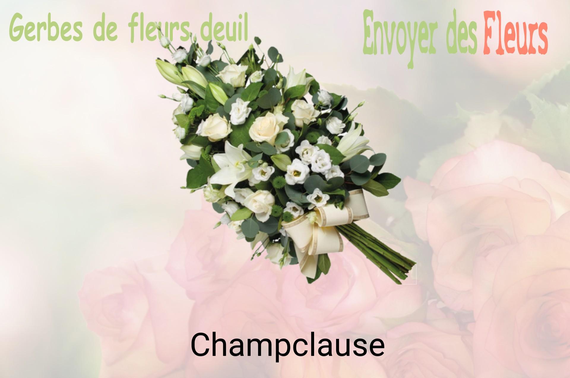 Gerbe de fleurs de deuil livrée à Champclause